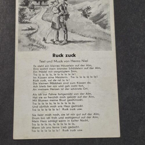 WWII German Sweethearts Wehrmacht Army Soldiers Military Song Postcard Ruck Zuck
