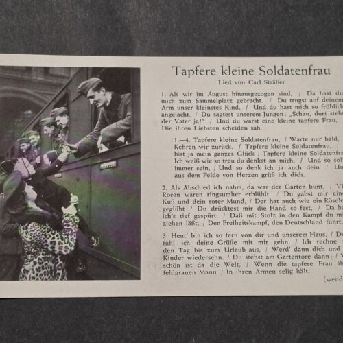 20260915_161244 WWII Nazi German Soldiers Sweetheart Song Train Card Postcard Brave Little Soldiers Wife