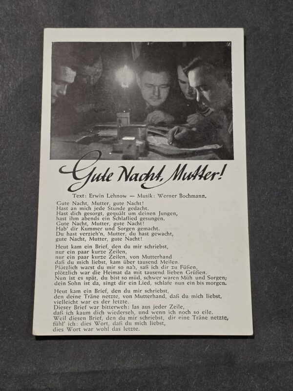 20260915_161302 WWII Nazi German Army Soldiers Military Song Card Postcard Good Night Mother!