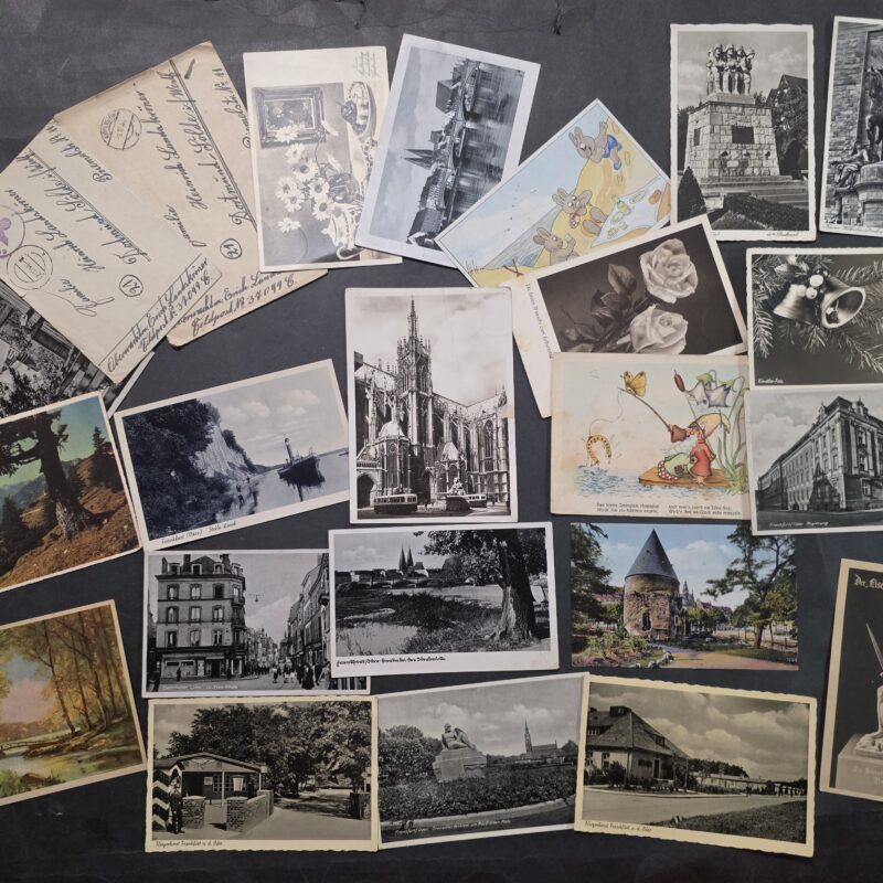 WWII German Police Feldpost Grouping – 23 Covers Letters & Postcards – Erich Landskroner