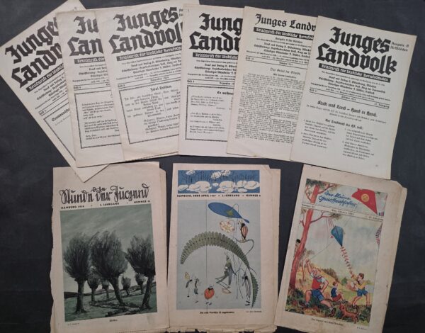 Large Lot 1934–1941 Third Reich German Jugend Girls Boys Hitler Youth Magazines HJ BDM Landvolk