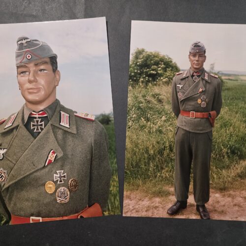 20260916_160447 Weird WW2 German Large Photo Prints Wehrmacht Artillery LOADED w Medals Badges Knights Cross