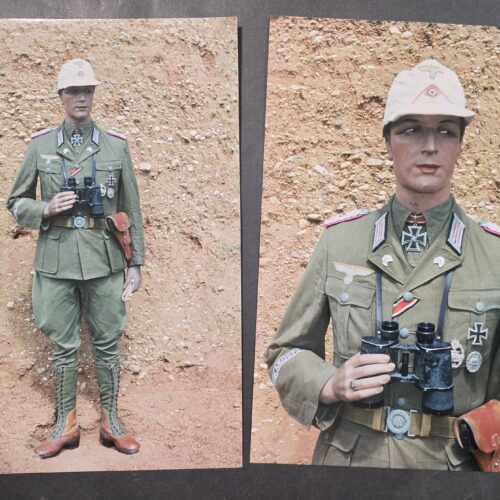 20260916_160533 Weird WW2 German Large Photo Prints Afrika Korps Armored Panzer troops soldier LOADED w Medals Badges Knights Cross