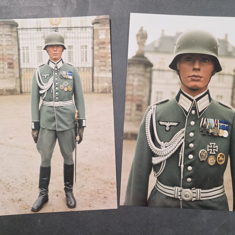 20260916_160620 Weird WW2 German Large Photo Prints Wehrmacht soldier w Parade Tunic LOADED w Medals Badges
