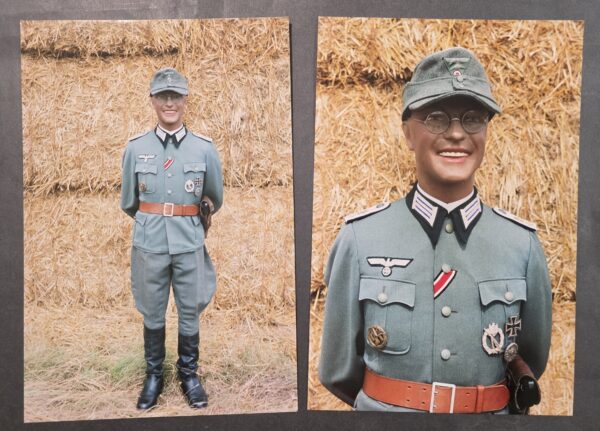 Weird WW2 German Large Photo Prints Wehrmacht soldier w Field Tunic LOADED w Medals Badges