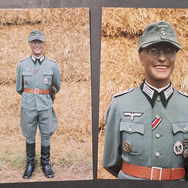 20260916_160711 Weird WW2 German Large Photo Prints Wehrmacht soldier w Field Tunic LOADED w Medals Badges