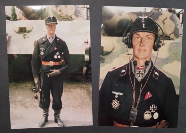 Weird WW2 German Large Photo Prints Wehrmacht Panzer Tank Operator soldier LOADED w Medals Badges Knights Cross