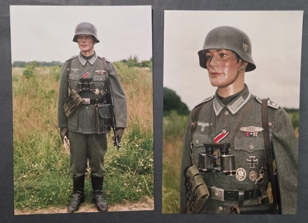 20260916_160828 Weird WW2 German Large Photo Prints Wehrmacht Steel Helmet soldier Combat Gear LOADED w Medals Badges