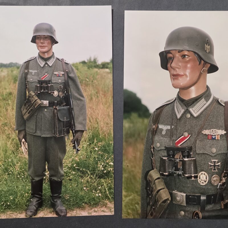 20260916_160828 Weird WW2 German Large Photo Prints Wehrmacht Steel Helmet soldier Combat Gear LOADED w Medals Badges