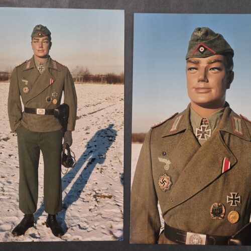 20260916_160855 Weird WW2 German Large Photo Prints Wehrmacht soldier StuG Wrap Tunic LOADED w Medals Badges Knights Cross