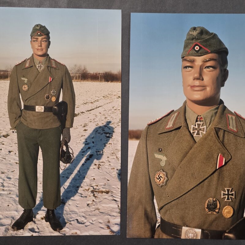 20260916_160855 Weird WW2 German Large Photo Prints Wehrmacht soldier StuG Wrap Tunic LOADED w Medals Badges Knights Cross