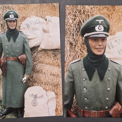 20260916_160921 Weird WW2 German Large Photo Prints Wehrmacht Officer w Winter Gear Scarf Supply Bag Sack