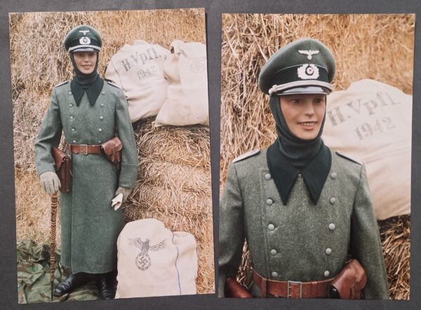 20260916_160921 Weird WW2 German Large Photo Prints Wehrmacht Officer w Winter Gear Scarf Supply Bag Sack