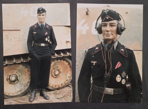 20260916_160946 Weird WW2 German Large Photo Prints Wehrmacht Panzer Tank Operator soldier StuG Wrap Tunic LOADED w Medals Badges