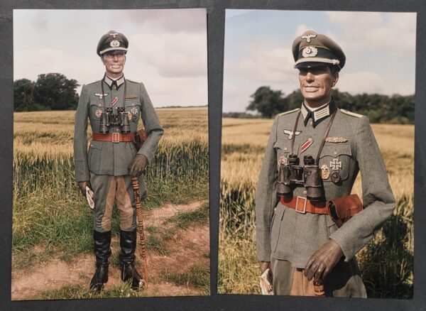 Weird WW2 German Large Photo Prints Wehrmacht Sonderführer Officer w Tunic Visor Cap LOADED w Medals Badges