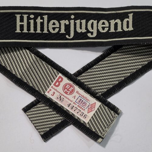 WW2 Nazi German HJ Hitlerjugend Hitler Youth Cuff Title w RZM tag
