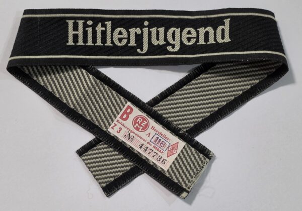 WW2 Nazi German HJ Hitlerjugend Hitler Youth Cuff Title w RZM tag