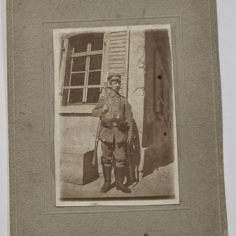 20260916_162133 WWI German Imperial Army Soldier Photo Gewehr 98 Rifle Bayonet Full Field Gear Mounted Photograph