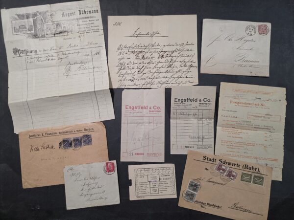 20260916_163756 WW1 - WW2 German Documents & Postal History Lot 1869–1949 Imperial, Third Reich, Covers, Stamps, Receipts & Postwar Currency Papers