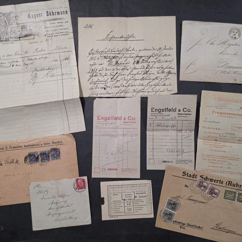 20260916_163756 WW1 - WW2 German Documents & Postal History Lot 1869–1949 Imperial, Third Reich, Covers, Stamps, Receipts & Postwar Currency Papers