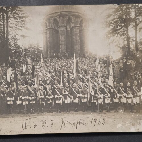 20260916_164012 Rare Large 1923 German Student Corps Gathering Photo – IV. o. V. Pfingsten – Fraternity Swords Flags