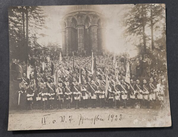 20260916_164012 Rare Large 1923 German Student Corps Gathering Photo – IV. o. V. Pfingsten – Fraternity Swords Flags
