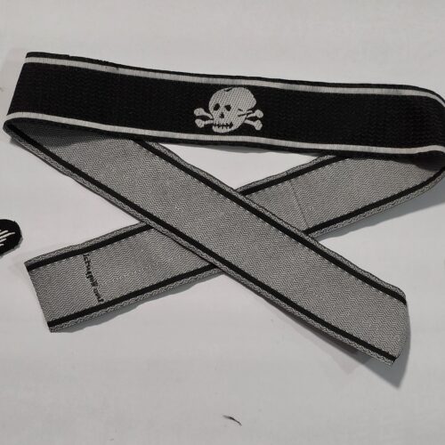 Ww2 Nazi German SS Deaths Head Patches Totenkopf Division Skull Cuff Title set