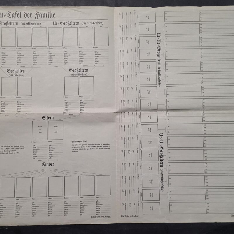 20260916_165642 Third Reich German Ahnen-Tafel Aryan Race Family Ancestry Large Genealogy Chart Poster