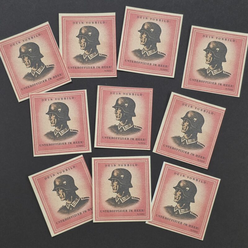 WW2 German Steel Helmet Wehrmacht officer DEIN VORBILD stamp lot x 10 MNH