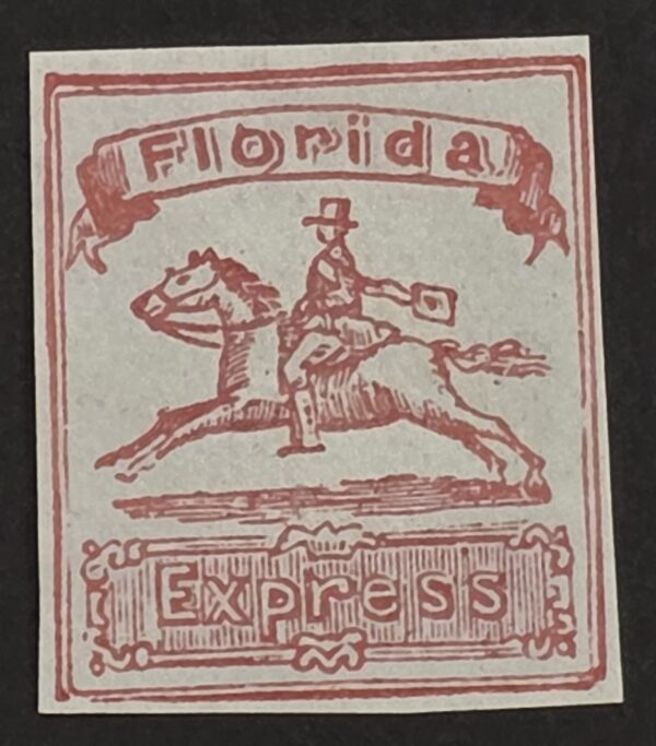 20260917_192137 19th Century Florida Express Horse Rider Stamp – MNG – Confederate Era