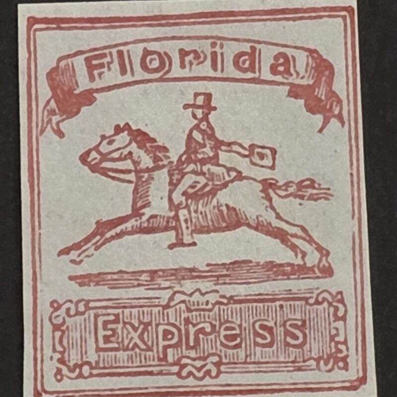 20260917_192137 19th Century Florida Express Horse Rider Stamp – MNG – Confederate Era