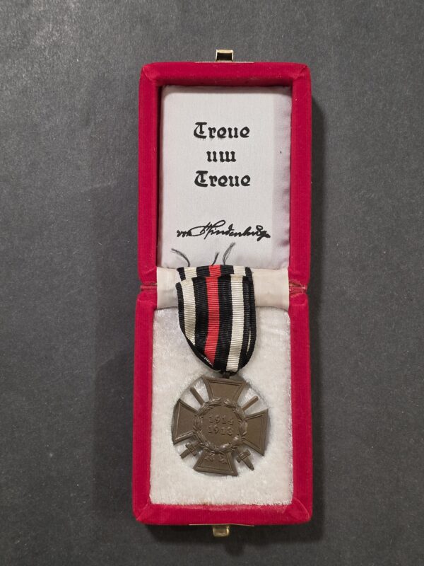 WW1 Imperial German Hindenburg Honor Cross w Swords medal Award w Box Case