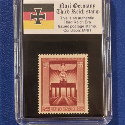 20260919_171023 WW2 Nazi German 1943 Brandenburg Gate Berlin Swastika Eagle Stamp MINT w case