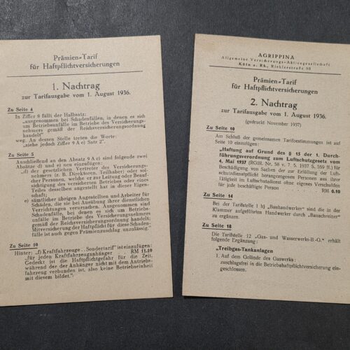 20260922_161028 WW2 German RLB Luftschutz Air Raid Protection Insurance Tariff Booklets 1936-37