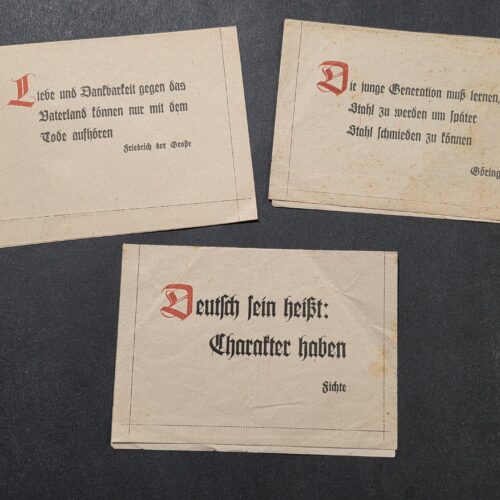 WWII German Soldier Feldpost Patriotic Quote Letter Sheets Set of 3 Hermann Goring