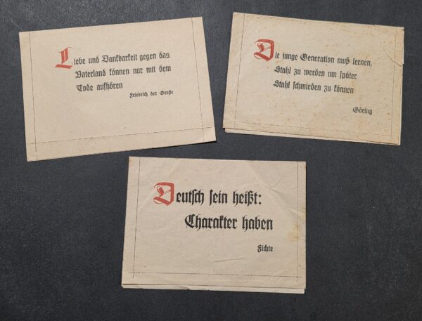 WWII German Soldier Feldpost Patriotic Quote Letter Sheets Set of 3 Hermann Goring