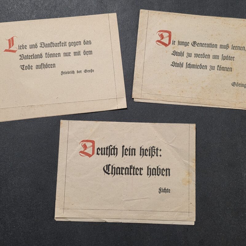 WWII German Soldier Feldpost Patriotic Quote Letter Sheets Set of 3 Hermann Goring