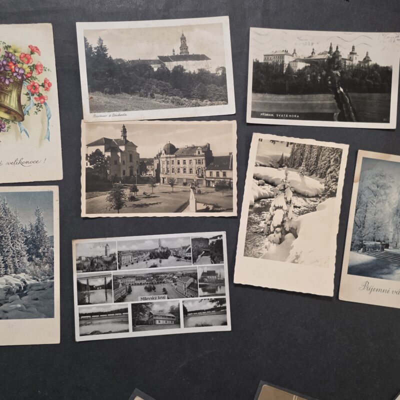 WW2 Nazi German Third Reich Occupied Czech Postcard lot x 8 Adolf Hitler Stamps