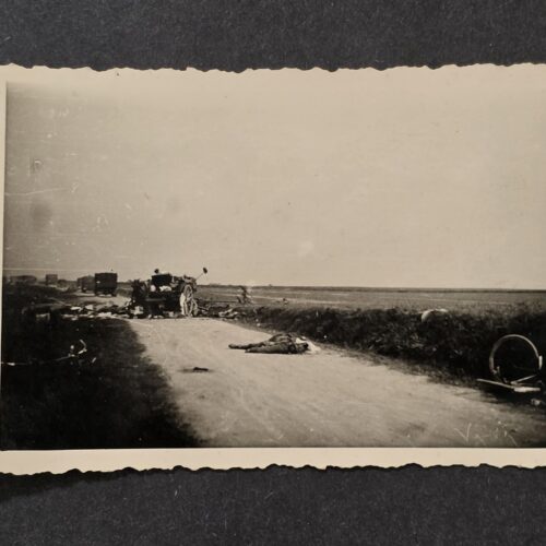 20260923_143130 Graphic KIA Battlefield Photo! WW2 German Soldiers Killed in action Dead Bodies in roadway