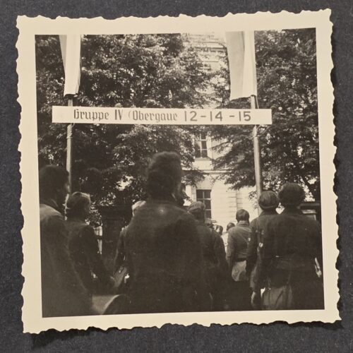 20260923_143538 WW2 German Third Reich HJ Hitler Youth BDM Girls Females Gruppe IV Obergau 12-14-15 Rally Gathering Photo