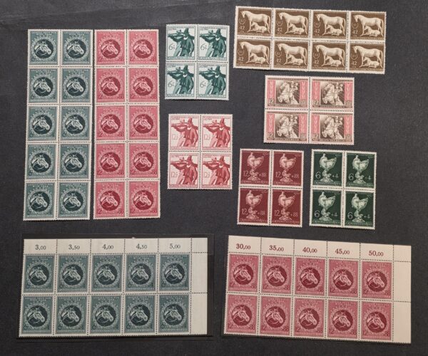 20260923_161306 68 Nazi Germany Third Reich 1942-44 MNH Stamp Lot Blocks Horses Vienna Innsbruck
