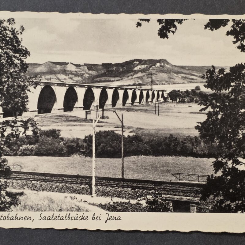 WW2 Nazi German Third Reich Autobahn Saaletalbrücke Jena Bridge Photo Postcard RPPC