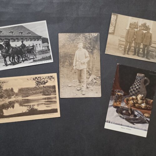 20260924_115600 5 WWI Imperial German Soldier Postcards Military Photos Feldpost 1914-18