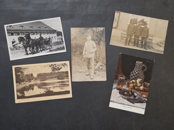 20260924_115600 5 WWI Imperial German Soldier Postcards Military Photos Feldpost 1914-18