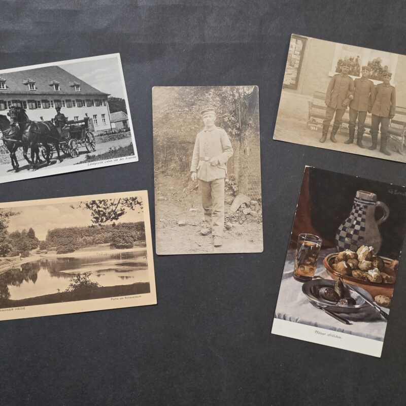 5 WWI Imperial German Soldier Postcards Military Photos Feldpost 1914-18