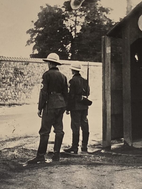 WW2 German RAD Soldiers Military Photo w White Pith Helmets Swastika Armbands