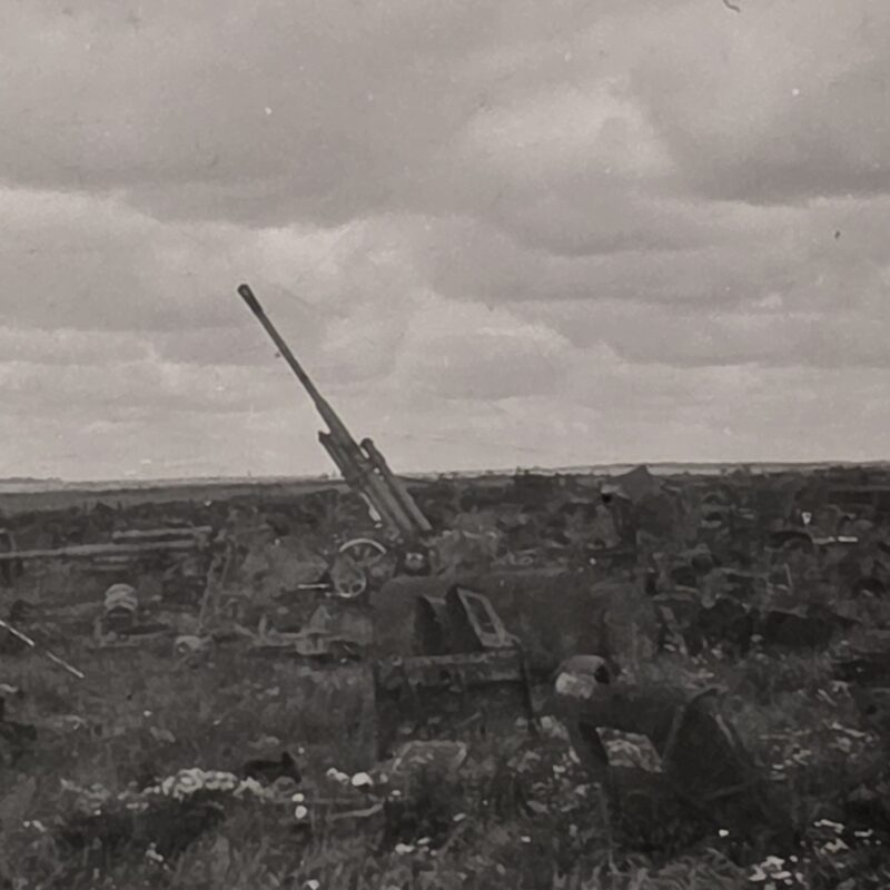 20260924_134704 WW2 German Military Photo W Flak Artillerie Cannon Anti Aircraft gun in field