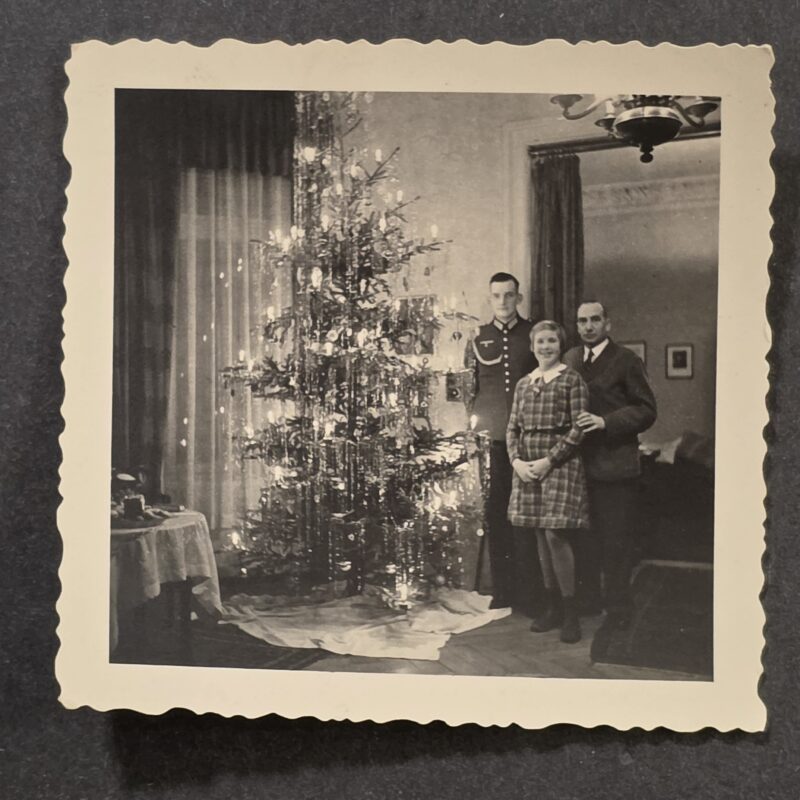 20260924_134910 Christmas 1937 WWII German Wehrmacht Photo Soldier w Family & X-Mas Tree