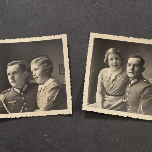 20260924_135009 Handsome Young Soldier Father w Child WWII German Wehrmacht Military Photo lot x 2 1938