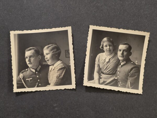 20260924_135009 Handsome Young Soldier Father w Child WWII German Wehrmacht Military Photo lot x 2 1938